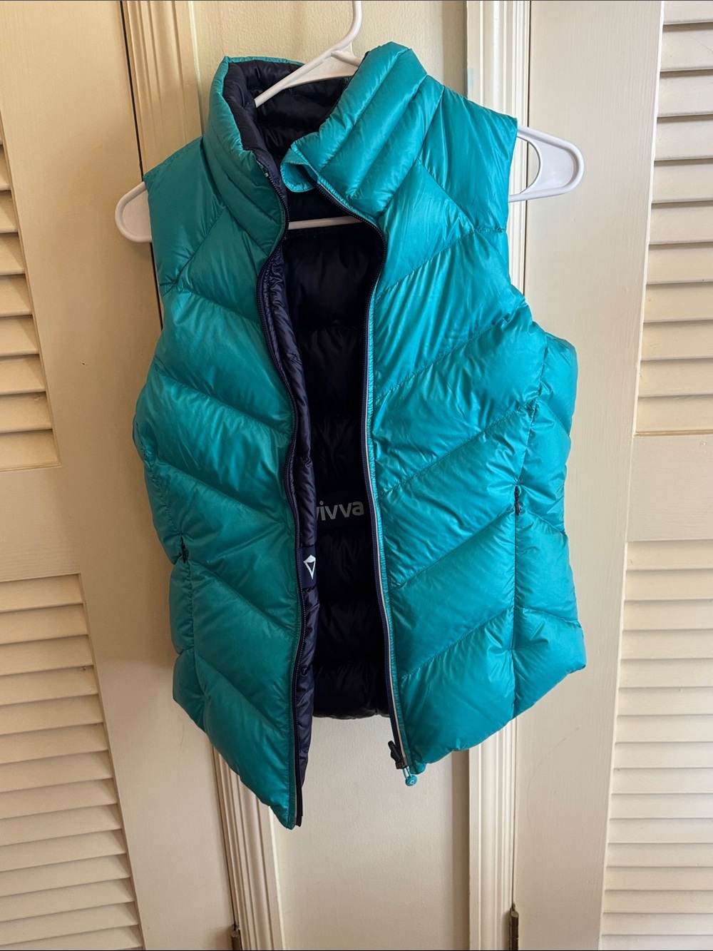 Ivivva Teal Quilted Puffer Vest with Navy Lining
